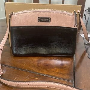 Kate Spade pink and black leather crossbody